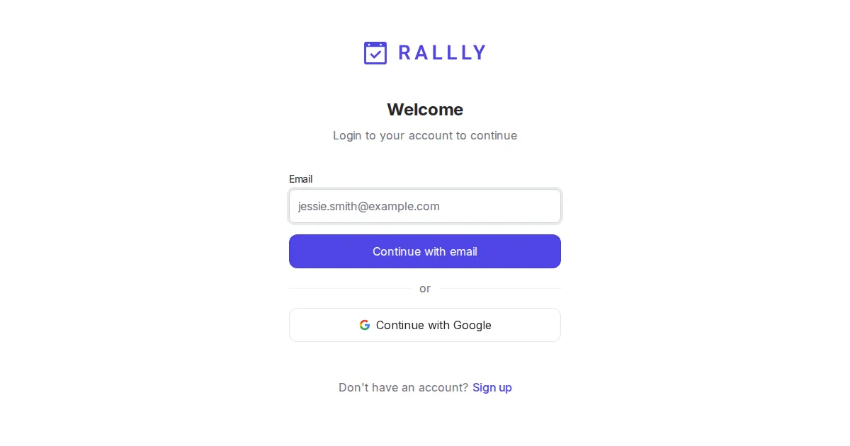 Rallly collaborative scheduling welcome page